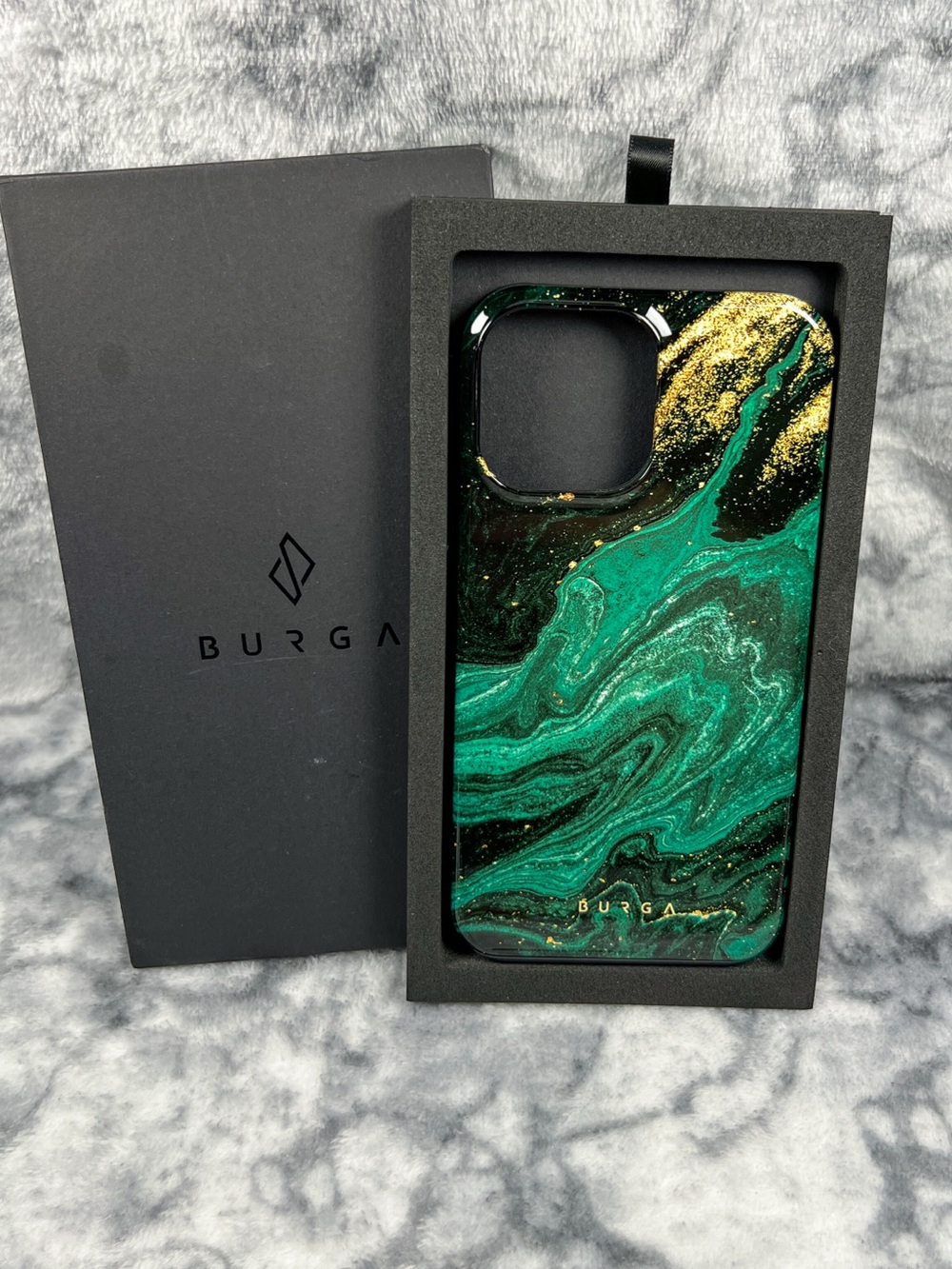 BURGA Emerald Pool iPhone 13 Pro Max Tough Case Green Gold Marble Box